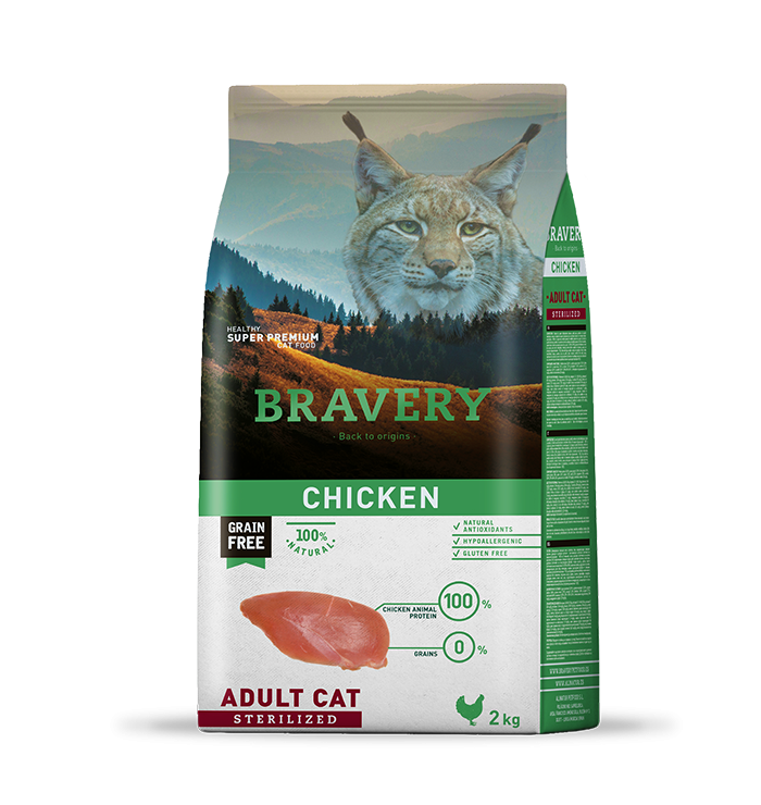 Bravery poulet sans céréales Adulte 2 Kg